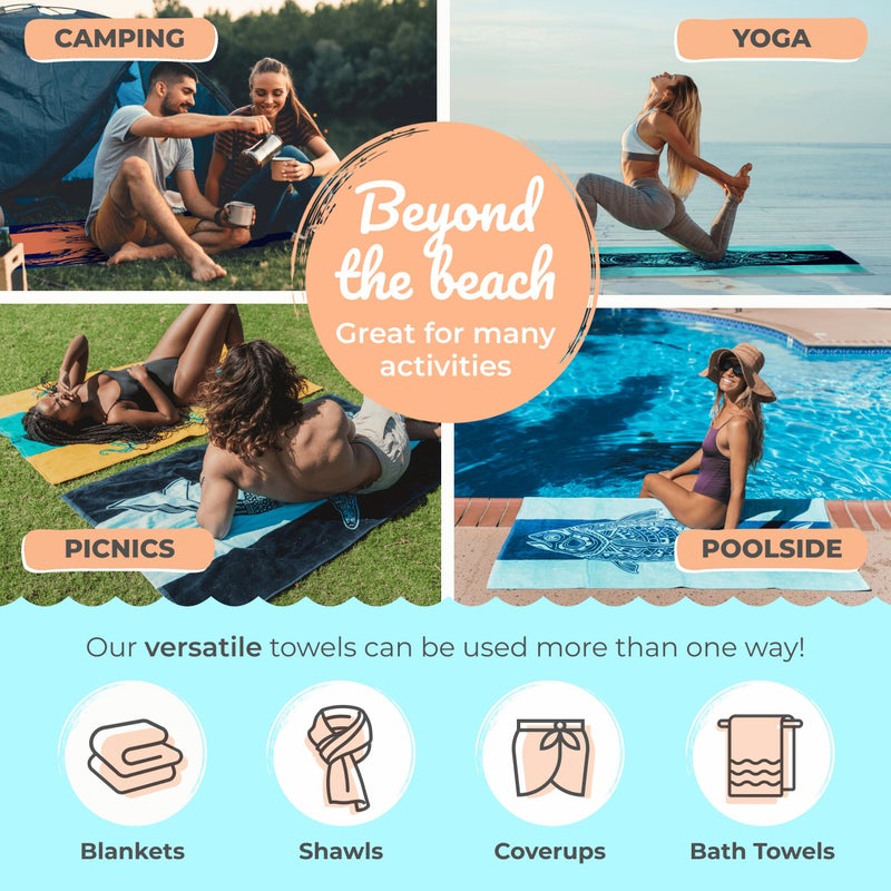 Nova Blue Flamingo Beach Towel â€“ Pink and Purple with A Cute Design, Extra Large, XL (34â€x 63â€) Absorbent & Portable, Lightweight, Pink Beach Towel, Made from 100% Cotton - Image 4
